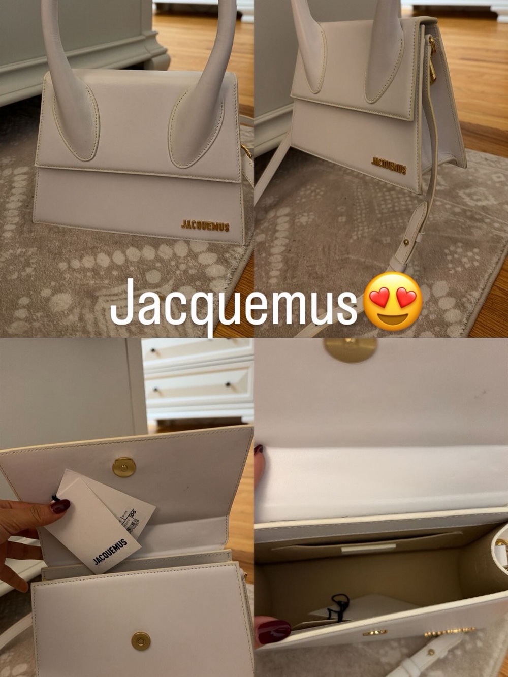 Jacquemus Cream Le grand Shoulder Bag